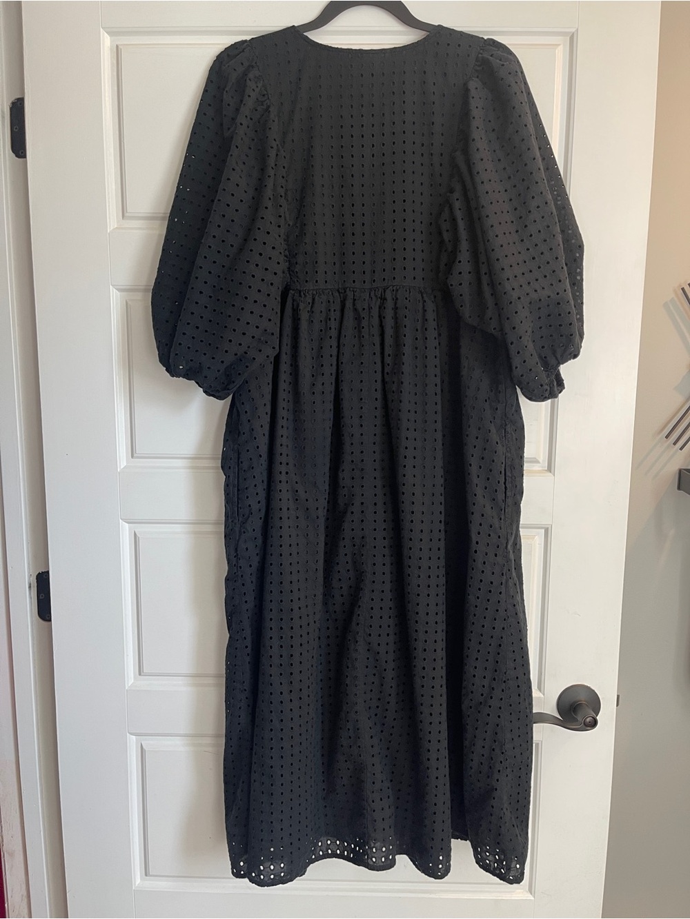 a new day Black Eyelet Midi Dress with Puff Sleeves - Picture 6 of 9